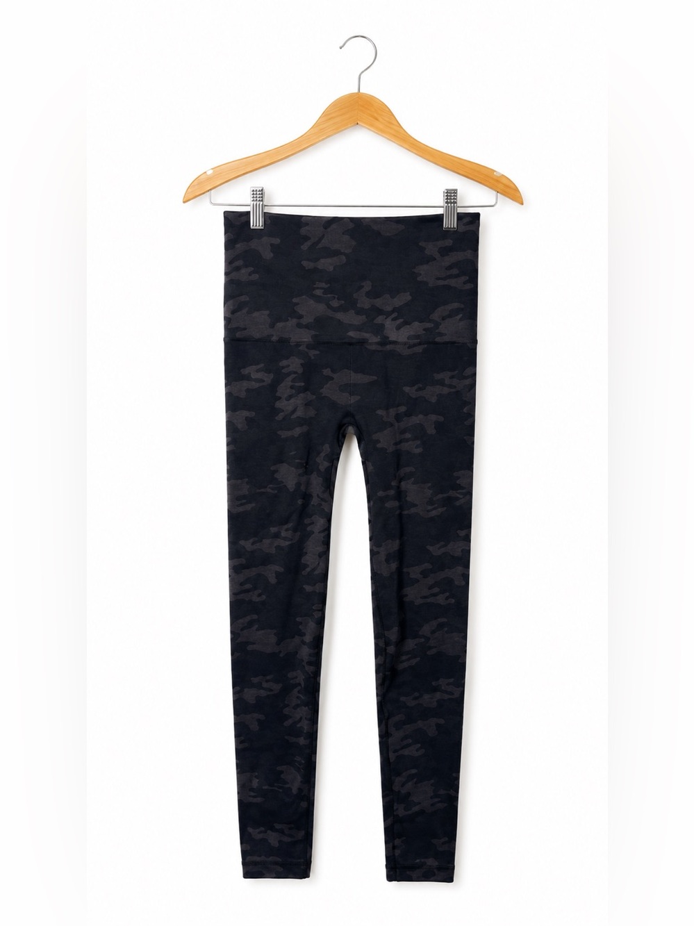 SPANX Black & Charcoal Camo High-Rise Leggings Medium Athleisure Performance